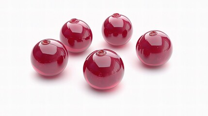 Glossy Cranberry Berries with High Precision Clipping Path