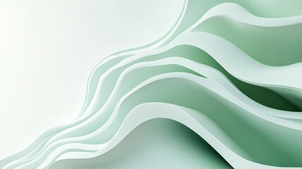 Obraz premium Abstract green waves background design