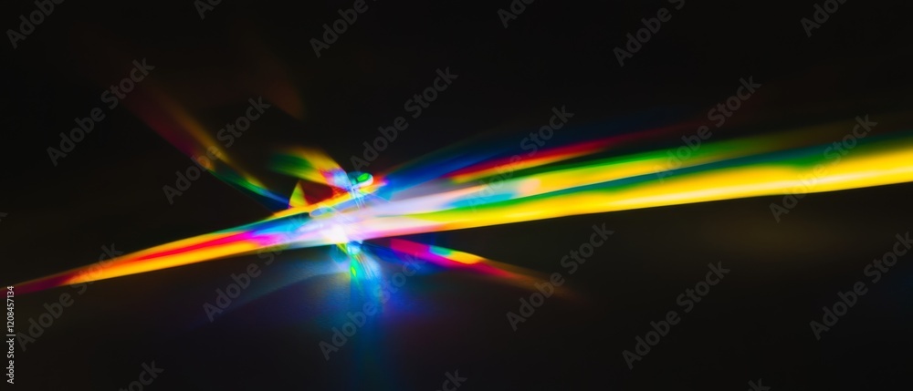 Wall mural vibrant streaks of light explode across a dark background, creating a dynamic and colorful abstract 