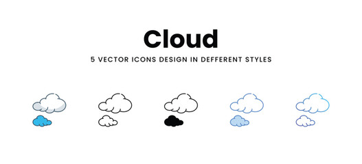 Cloud icons in different style vector stock illustration