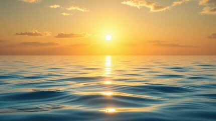 Obraz premium Waves, sunset and clouds