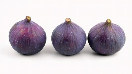 Obraz premium Fresh Purple Figs Isolated on White Background for Culinary Use