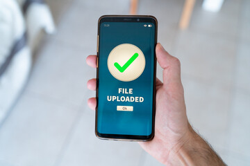 File uploaded notification on smart phone.