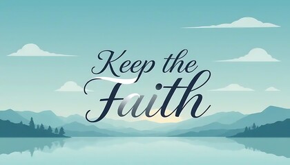 Serene Landscape Inspiring Keep the Faith Message
