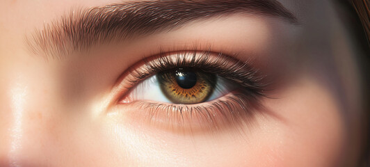 close up of woman eyes and eye with beautiful makeup