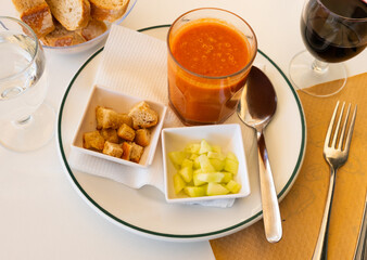 Tomato soup Gazpacho - traditional dish of Spanish cuisine