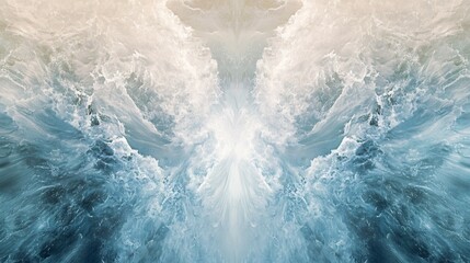 Fototapeta premium Abstract Blue and White Swirling Wave Painting
