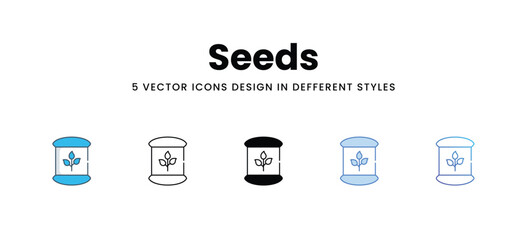 Seeds icons in different style vector stock illustration