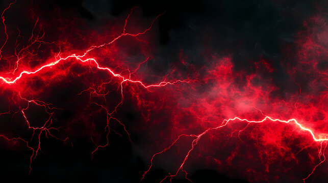 Electric texture. red lightning on dark sky background. thunderbolt background. Electric Sky. Illustration