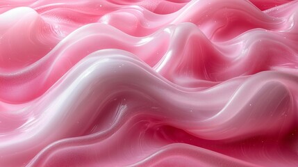 Obraz premium Dynamic Pink Waves with Smooth Texture and Shiny Surface