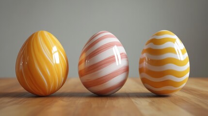 Ultra realistic easter eggs on wooden surface for holiday decor inspiration