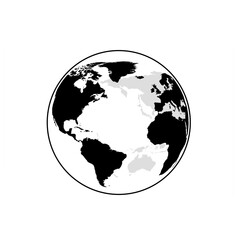 Globe on white background. 2D illustration