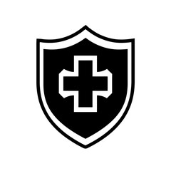 Obraz premium Antivirus icon. Protection Shield with Medical Cross