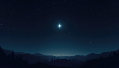 A lone star shining in a pitch-black sky. Motherless illustration, HD Backgrounds