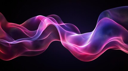Abstract Colorful Smoke Waves on Dark Background with Depth