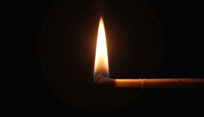 A single burning match illuminating a dark room. Motherless illustration, HD Backgrounds