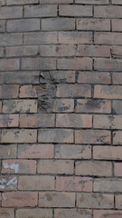 Old brick wall in rectangular shape