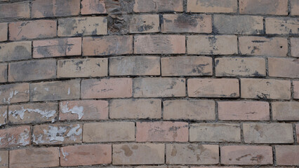 Old brick wall in rectangular shape