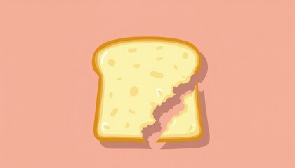 A piece of bread with one bite taken out. Motherless illustration, HD Backgrounds