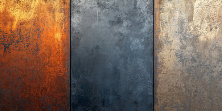 An industrial-themed grainy gradient shifting from steel gray to rust brown, textured to resemble metal grains, and providing a practical area for text overlay