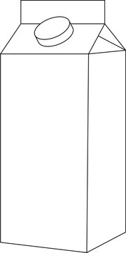 recommend clip art: Minimalist outline milk carton