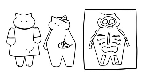 Medic Cat: Healthcare-Inspired Cute Line Art