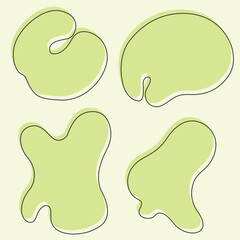 Set of light green abstract blob shapes