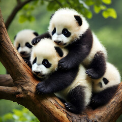 Obraz premium panda babys