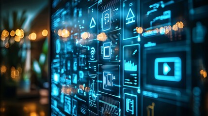 Obraz premium Professional Discusses Smart Devices and Smart Home Automation Using Data Visualization and Digital Interfaces.