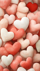 Obraz premium A close up of many hearts in different sizes and colors