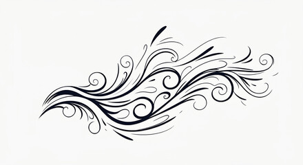 Wavy lines and swirls intertwine to form a flowing, abstract design.