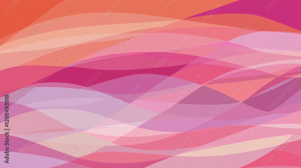 Poster intertwined pink and orange wavy lines create a dynamic and visually appealing abstract background, 