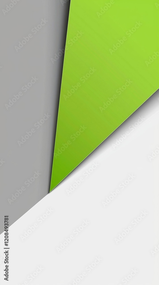 Wall mural green, gray and white geometric shapes intersect, creating a dynamic and modern abstract composition