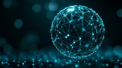 Digital diagram of a futuristic planet hologram symbolizing global fintech innovation minimalistic bright tone modern style blurred background with empty blank caption space dynamic concept

