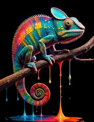 Fototapete Rund colorful chameleon © Yohana