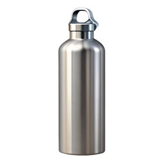 Sleek Stainless Steel Water Bottle Modern Design Hydration 3d gym gray metal shiny travel 