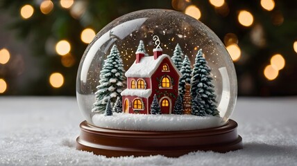 Beautiful snowman in winter landscape