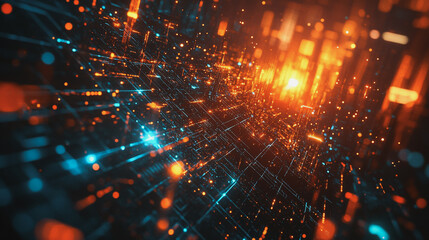 Obraz premium Smart digital Innovation city with connection network reciprocity over the cityscape. of future smart wireless digital city and social media networking systems that connects people with in city