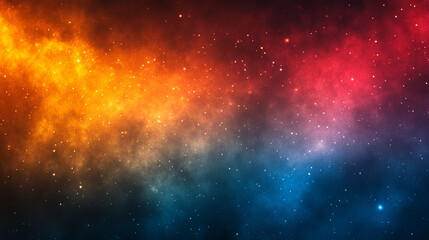 A grainy red orange yellow blue vibrant dark gradient banner symbolizing chaos energy transformation intensity passion creativity emotions dynamic transitions atmospheric abstract textures

