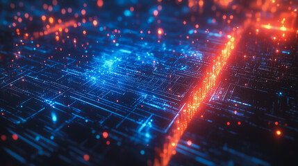 Obraz premium Smart digital Innovation city with connection network reciprocity over the cityscape. of future smart wireless digital city and social media networking systems that connects people with in city