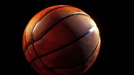 Intense Close-up of a Basketball Against a Dark Background