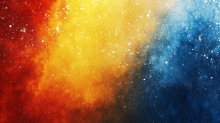 A grainy red orange yellow blue vibrant dark gradient banner symbolizing chaos energy transformation intensity passion creativity emotions dynamic transitions atmospheric abstract textures

