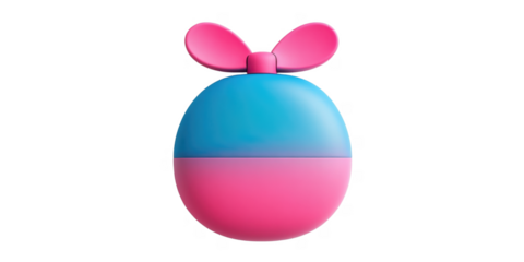 Colorful Two Tone Orb Perfume Bottle with Pink Propeller Top