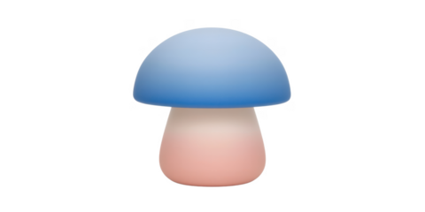 Pastel Blue and Pink Mushroom Shaped Night Light Lamp Cute Home Decor Kids Room