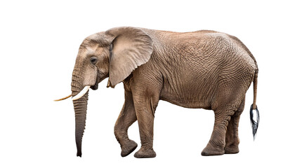 Obraz premium Big african elephant isolated on white background