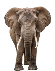 Fototapeta premium Big african elephant isolated on white background