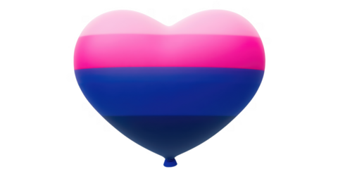 Bisexual Pride Heart Shaped Balloon LGBTQIA Symbol Colorful Celebration