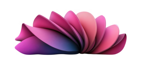 Abstract Pink and Purple 3D Floral Design Elegant Swirling Petals Modern Art Background