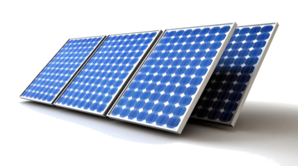 Solar Panels on Transparent Background Generative AI