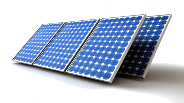 Solar Panels on Transparent Background Generative AI